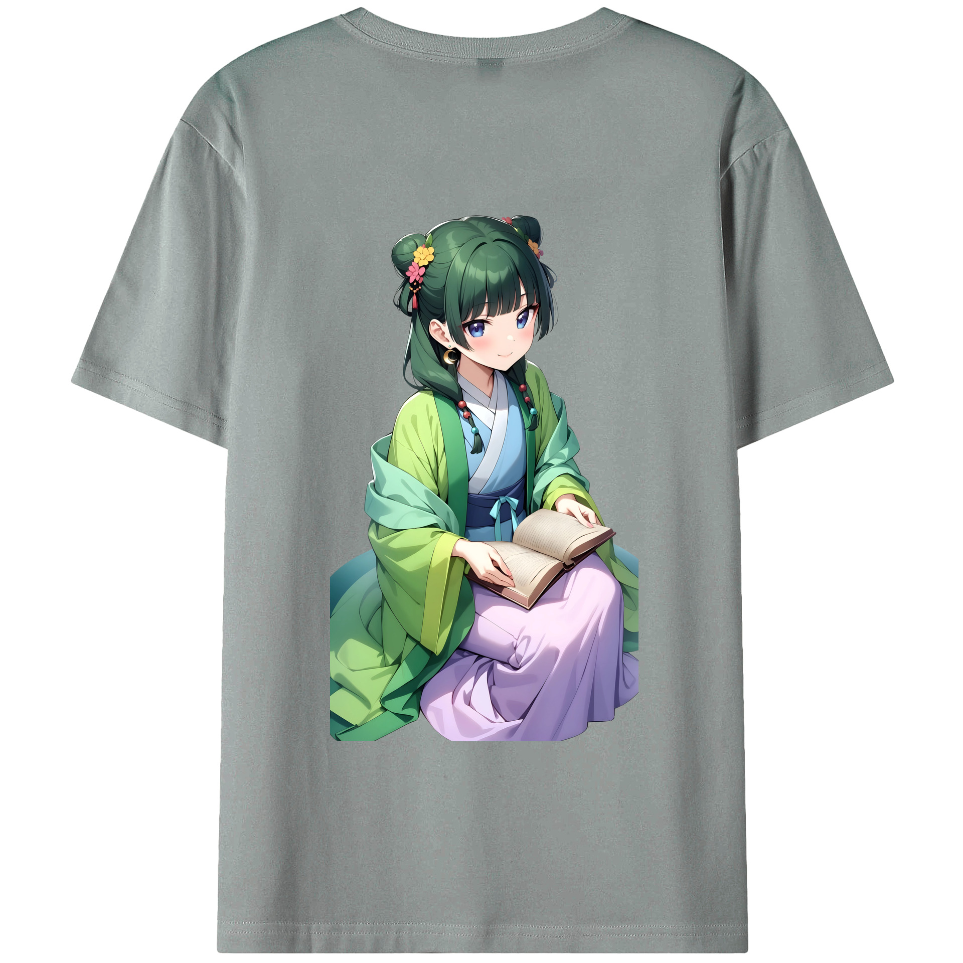 （画像用） 薬屋のひとりごと The Apothecary Diaries 綿100％ メンズ半袖Tシャツ（バックプリント） 通気性